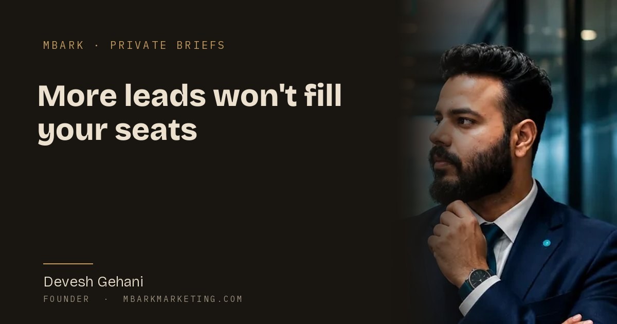 Devesh Gehani, founder of MBark Marketing, on CRM and lead scoring for admissions in India